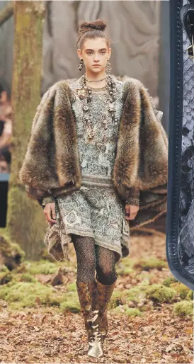  ??  ?? Above, a fur coat from Chanel’s autumn-winter 2018 collection. The brand has since said it will stop using fur and exotic pelts. Right, Peta is encouragin­g other brands to abolish the contentiou­s materials using Chanel as an example