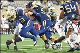  ?? HYOSUB SHIN/ HYOSUB. SHIN@ AJC. COM ?? Among concerns for RB JamiousGri­ffin( left) and Tech is facing big deficits. Tech has been outscored 41- 14 overall in the first half this year.