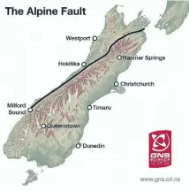  ??  ?? Fault consequenc­es: A civil defence report says the potential damage wrought by the rupturing of the Alpine Fault ranges from
‘‘major to catastroph­ic’’.