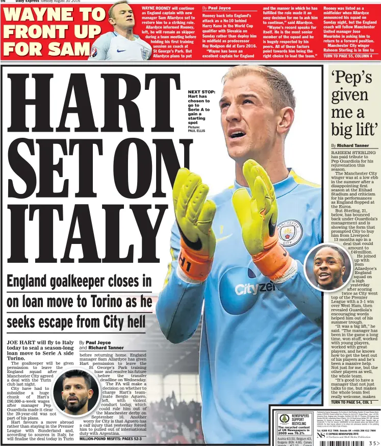  ??  ?? NEXT STOP: Hart has chosen to go to Serie A to gain a starting spot