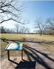  ?? The Sentinel-Record/Corbet Deary ?? ▪ Around 2.5 miles of paved and level trails meander through the property at the Arkansas Post memorial, lending to an opportunit­y for folks to stretch their legs while getting better acquainted with the facility.