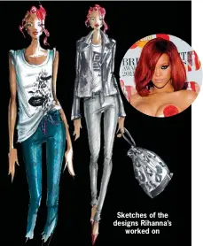  ??  ?? Sketches of the designs Rihanna’s
worked on