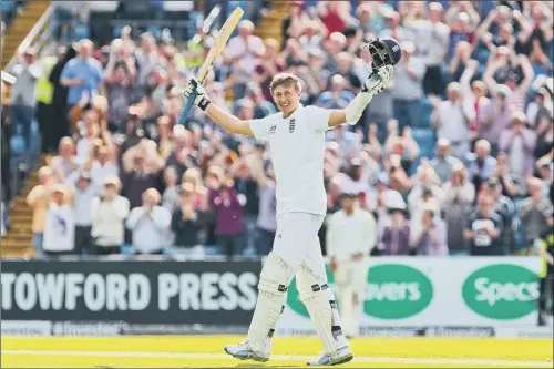  ?? PICTURE:SWPIX.COM ?? Joe Root celebrates his century during the England v New Zealand Test match at Headingley in 2013. HOME-GROWN TALENT: