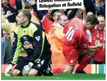  ??  ?? Lowest Moment: Relegation at Anfield