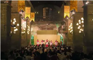  ??  ?? Interior of St. Joseph Parish Church, which hosts the annual internatio­nal bamboo organ festival.