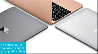  ??  ?? The MacBook is available in space grey, gold or silver