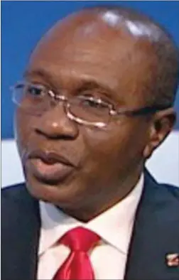  ??  ?? CBN Governor Godwin Emefiele