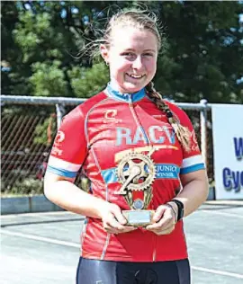  ??  ?? Seaview cyclist Felicity Waddell hopes to build on her first state road series win, having taken out the Junior Victorian Road Series; Photograph: Michael Robinson.