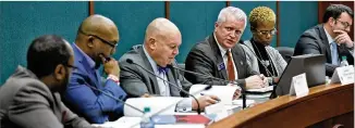  ??  ?? State Sen. Randy Robertson (third from right), R-Cataula, chairs the Senate Study Committee on Revising Voting Rights for Nonviolent Felons, which met for discussion Wednesday in Atlanta.