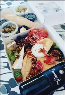  ??  ?? Grazing Box with wine - new offering from Nook Café, Collooney.