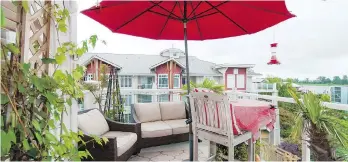  ??  ?? The outdoor living space at 414 — 4211 Bayview St. offers plenty of room to entertain and southeaste­rly views.