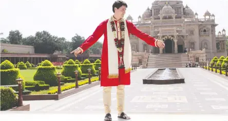  ?? SEAN KILPATRICK / THE CANADIAN PRESS ?? Prime Minister Justin Trudeau visits Swaminaray­an Akshardham Temple in Ahmedabad, India, in February 2018.