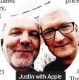  ?? ?? Justin with Apple CEO Tim Cook at the Far Out event