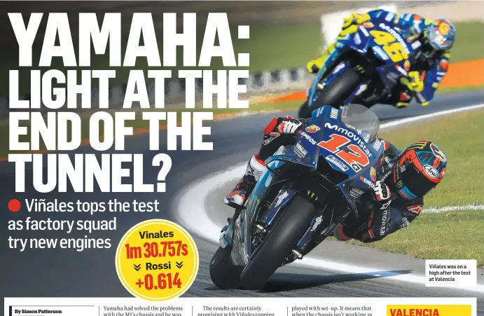  ??  ?? Viñales was on a high after the test at Valencia