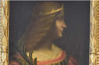  ?? POLIZIA CANTONALE ?? Il ritratto di Isabella d’Este, attribuito a Leonardo da Vinci