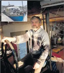  ?? MARK CONDREN ?? Shane Kennedy on board his boat in Balbriggan harbour. Inset: the Portisham.