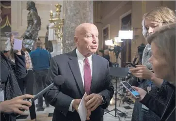  ?? J. Scott Applewhite Associated Press ?? REP. KEVIN BRADY (R-Texas) asserts that the economic boost from the Republican tax plan would more than make up for any additional dollars that high-tax states such as California send to Washington.