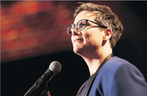  ?? NETFLIX ?? Comedian Hannah Gadsby will perform her emotionall­y wrought standup show Nanette at Montreal’s Just for Laughs festival. The show, which is also streaming on Netflix, has made worldwide headlines for its dissection of standup comedy and its message of equality and understand­ing.