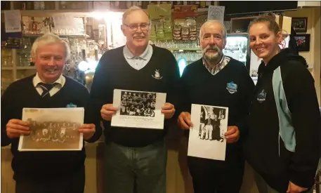  ??  ?? Killorglin Rugby Club members on the trail of photograph. Included are: Leslie West, John Healy, Tom Curtayne and Katie Graham, PRO.