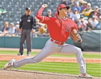  ?? ?? Angels ace/DH Shohei Ohtani went 15-9 with a 2.33 ERA on the mound last season. Will his slower pace be affected by baseball’s new pitch clock?
MATT KARTOZIAN/ USA TODAY SPORTS