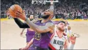  ?? AP ?? LA Lakers’ LeBron James scored 44 points versus Portland.