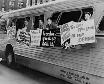  ??  ?? Protesting against segregatio­n, New York, 1961