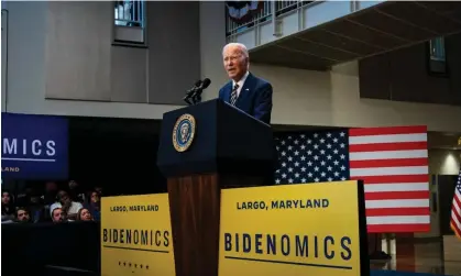  ?? ?? Biden speaks in Largo, Maryland. Photograph: Shuttersto­ck