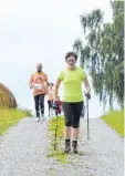  ??  ?? Teilweise waren Läufer und Nordic Walker gemeinsam unterwegs.