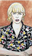  ??  ?? In this courtroom sketch, pop singer Taylor Swift speaks from the witness stand during a trial Thursday.