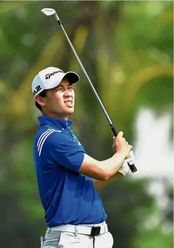  ??  ?? Ben Leong fired a seven-under 65 to take the lead in the CIMB National Championsh­ip at the TPC Kuala Lumpur’s West Course yesterday. Good start: