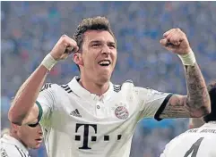  ?? AP ?? Bayern Munich’s Mario Mandzukic celebrates scoring against Schalke.