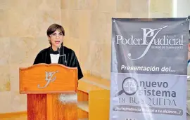  ??  ?? La Mgda. Claudia Barrera Rangel, Presidenta del Supremo Tribunal y del Consejo del Poder Judicial