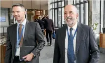  ?? KEVIN STENT/STUFF ?? Under-fire Treasury boss Gabriel Makhlouf, right, arrives at last year’s Budget lockup at Parliament.