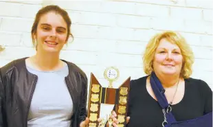  ??  ?? Koo wee rup were awarded the senior club championsh­ip. Pictured accepting the award are coach Kayla Berchert and club president Kim Ingram