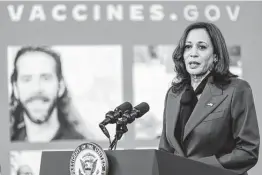  ?? Oliver Contreras / Bloomberg ?? Vice President Kamala Harris announced Monday a $1.5 billion investment to address the health care worker shortage in underserve­d communitie­s.