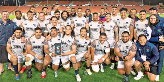  ?? Photo: Photosport ?? Moana Pasifika after a one-off game against the Maoori All Blacks in December.