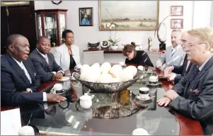  ?? by Shelton Muchena) — (Picture ?? Vice President Dr Constantin­o Chiwenga meets head of the European Union Election Observer Mission to Zimbabwe, Mr Elmar Brok and his team at Defence House in Harare yesterday.