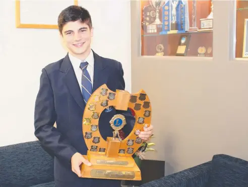  ??  ?? POSITIVE OUTLOOK: David Bin, a student at St Stephen's College, Mareeba, participat­ed in the Lions Youth of the Year competitio­n.