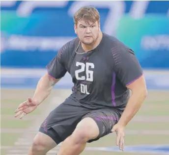  ?? DARRON CUMMINGS/ AP ?? Notre Dame standout guard Quenton Nelson finally met with the Bears on Thursday.