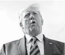  ?? PATRICK SEMANSKY/AP ?? “I don’t think we’re having a recession. We’re doing tremendous­ly well,” President Trump told reporters Sunday.