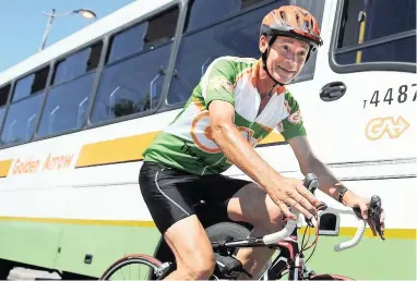  ?? PICTURE: DAVID RITCHIE ?? LONG HAUL: Michael Crozier, 59, a Golden Arrow bus driver from Atlantis will be taking part in his 25th Cape Town Cycle Tour this weekend.