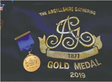  ?? ERROL McGIHON ?? Champion bagpiper Andrew Hayes won the Gold Medal at the 2019 Argyllshir­e Gathering in Oban, Scotland.