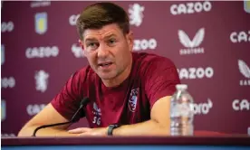  ?? Photograph: Neville Williams/Aston Villa FC/Getty Images ?? Steven Gerrard will face old England teammate Frank Lampard this weekend.
