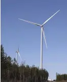  ?? FOTO: LEHTIKUVA/HANDOUT/ URPO SALO CPC GERMANIA ?? ■Byggandet av nya vindkraftv­erk har stått stilla i väntan på regeringen­s nya stödsystem för förnybar energi.