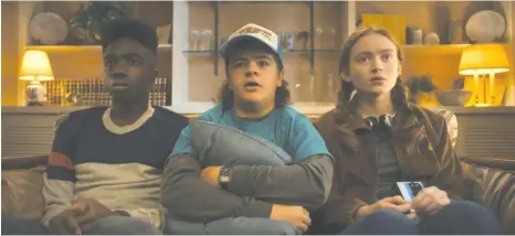  ?? NETFLIX/TNS ?? “Stranger Things” is back for Season 4. From left: Caleb McLaughlin as Lucas Sinclair, Gaten Matarazzo as Dustin Henderson and Sadie Sink as Max Mayfield.