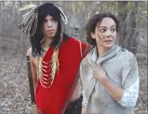  ??  ?? Actors portraying Laura Secord and Cayuga warrior John Tutela are shown in a scene from“Canada: The Story of Us.”