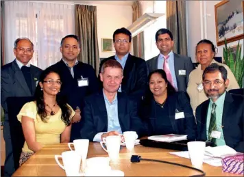  ??  ?? Whilst Sri Lanka delegation­s were lobbying foreign countries for their vote at Thursday's sessions of the United Nations Human Rights Council, a team from the London based Global Tamil Forum has been following suit. On Friday, the delegation was in...