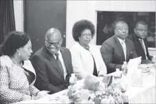  ??  ?? From left: Minister Mutsvangwa, Permanent Secretary Mr Nick Mangwana, Transmedia Chief Executive Mrs Florence Matambo Sigudu, Zimpapers Chief Executive Mr Pikirayi Deketeke and ZBC Chief Executive Mr Patrick Mavhura during the Strategic Planning Workshop in Harare yesterday