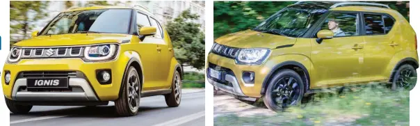  ??  ?? La Suzuki Ignis Mild Hybrid si rinnova grazie al motore 1.2 Dualjet da 83 cv con la coppia di 107 Nm, disponibil­e però già da 2.600 giri: l’ideale per superare molti ostacoli