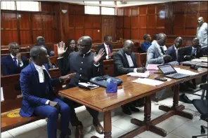  ?? (AP/Brian Inganga) ?? Lawyers react as Justice Chacha Mwita delivers judgment on a petition against the deployment of Kenyan forces to Haiti at Milimani court in Nairobi, Kenya, on Friday.